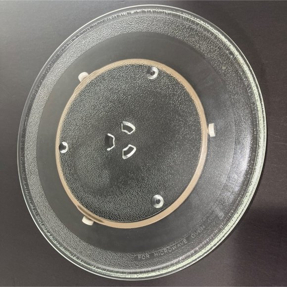 Microwave Glass Turntable Dish 13.5 inches Round with Plastic Turner C198 - Picture 7 of 12